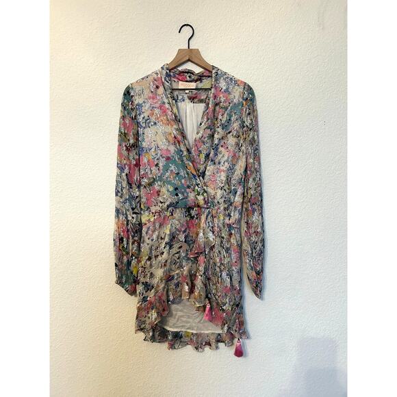 Rococo Sand Floral Leila Metallic Stars Mini Dress - Picture 2 of 5